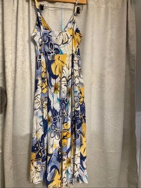 Jams World Blue, Yellow & White Floral Maxi Dress